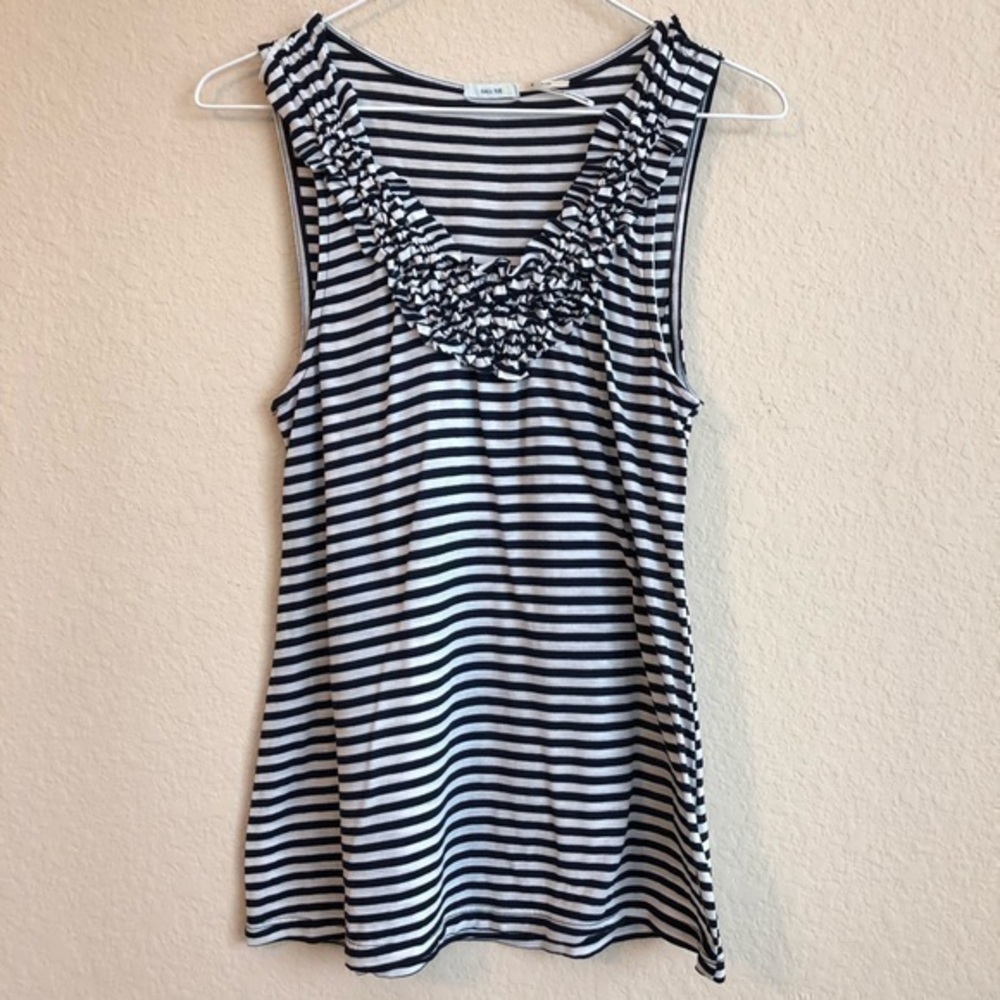 Kimchi Blue Tank Top Striped Frayed Ruffle Trendy